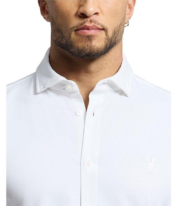 Psycho Bunny Jackson Classic Fit Stretch Knit Spread Collar Solid Dress Shirt Product Image