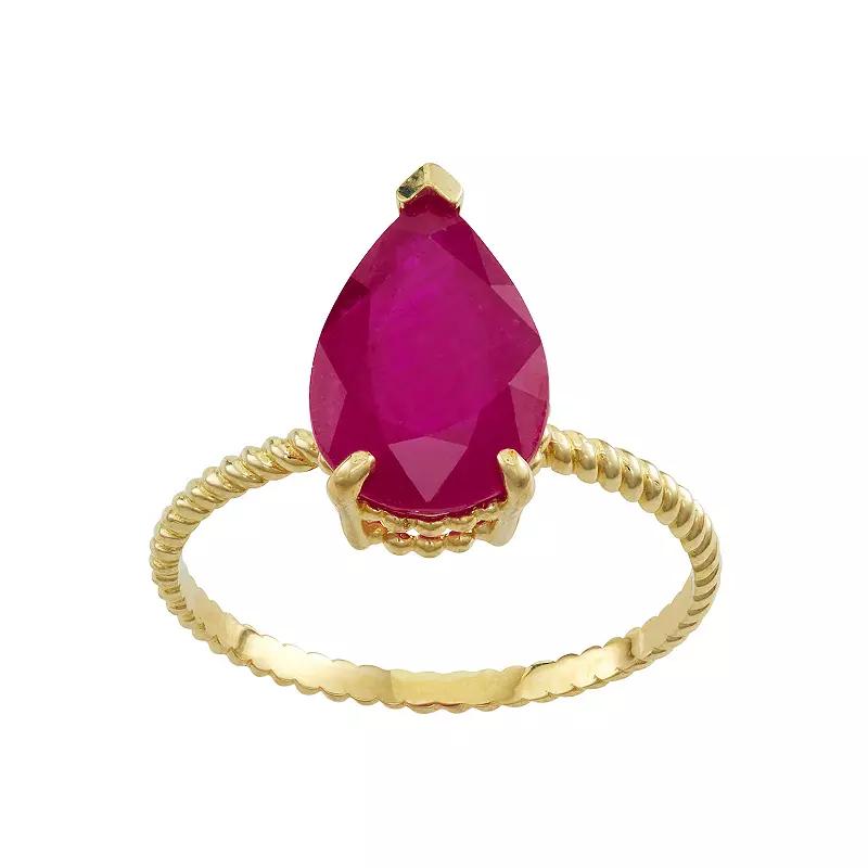 Tiara 10k Gold Ruby Twist Ring, Women's, Size: 7 Product Image