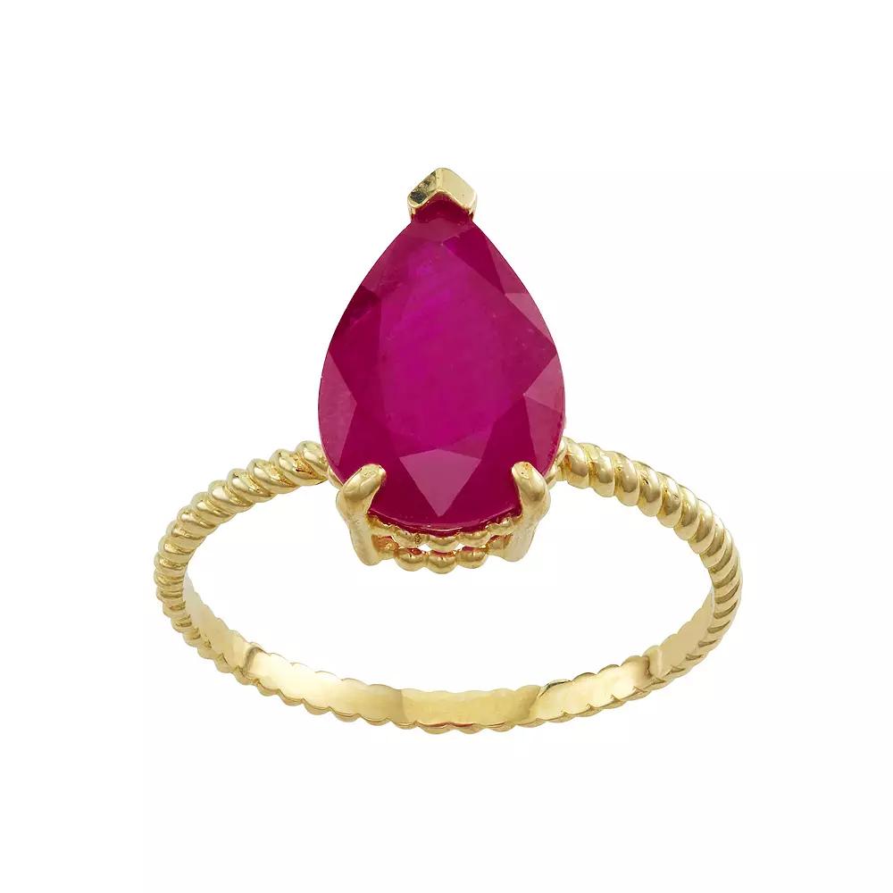 Tiara 10k Gold Ruby Twist Ring, Women's, Size: 7 Product Image