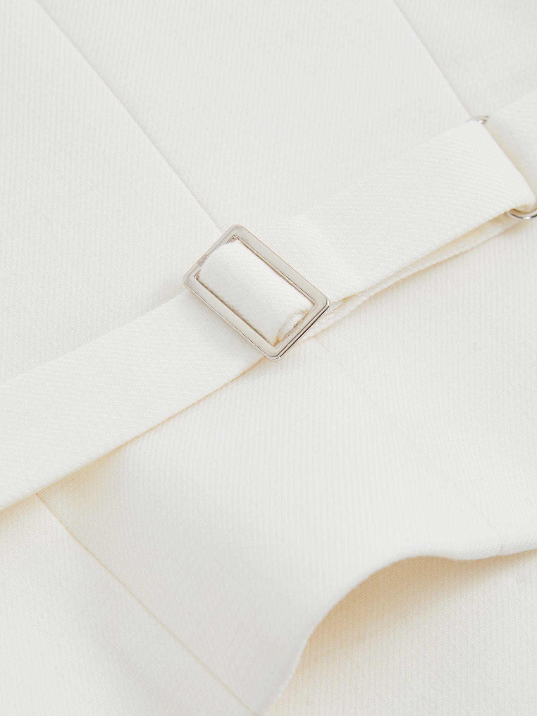 Single-Breasted Twill Waistcoat With Wool in White Product Image