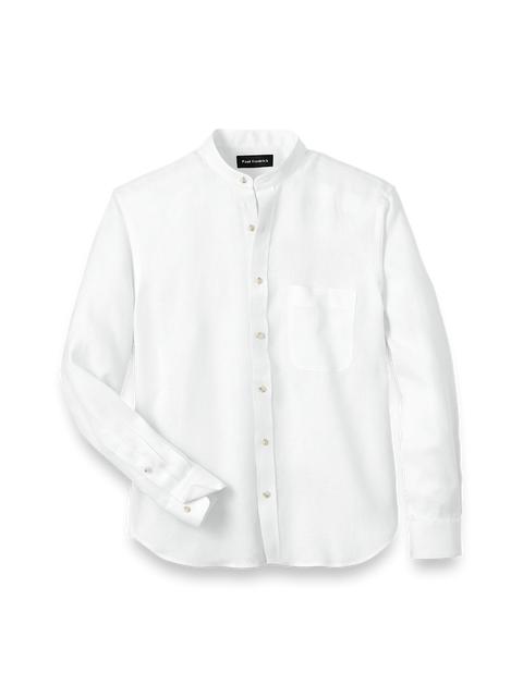 Linen Solid Casual Shirt - White Product Image