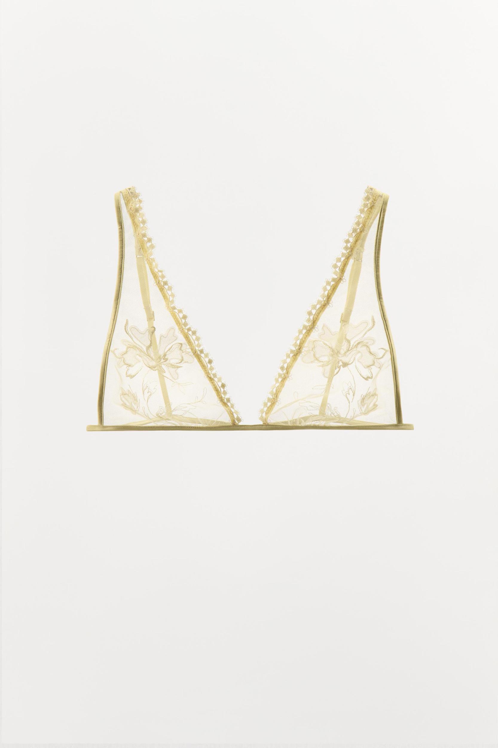 EMBROIDERED MESH TRIANGLE BRALETTE Product Image