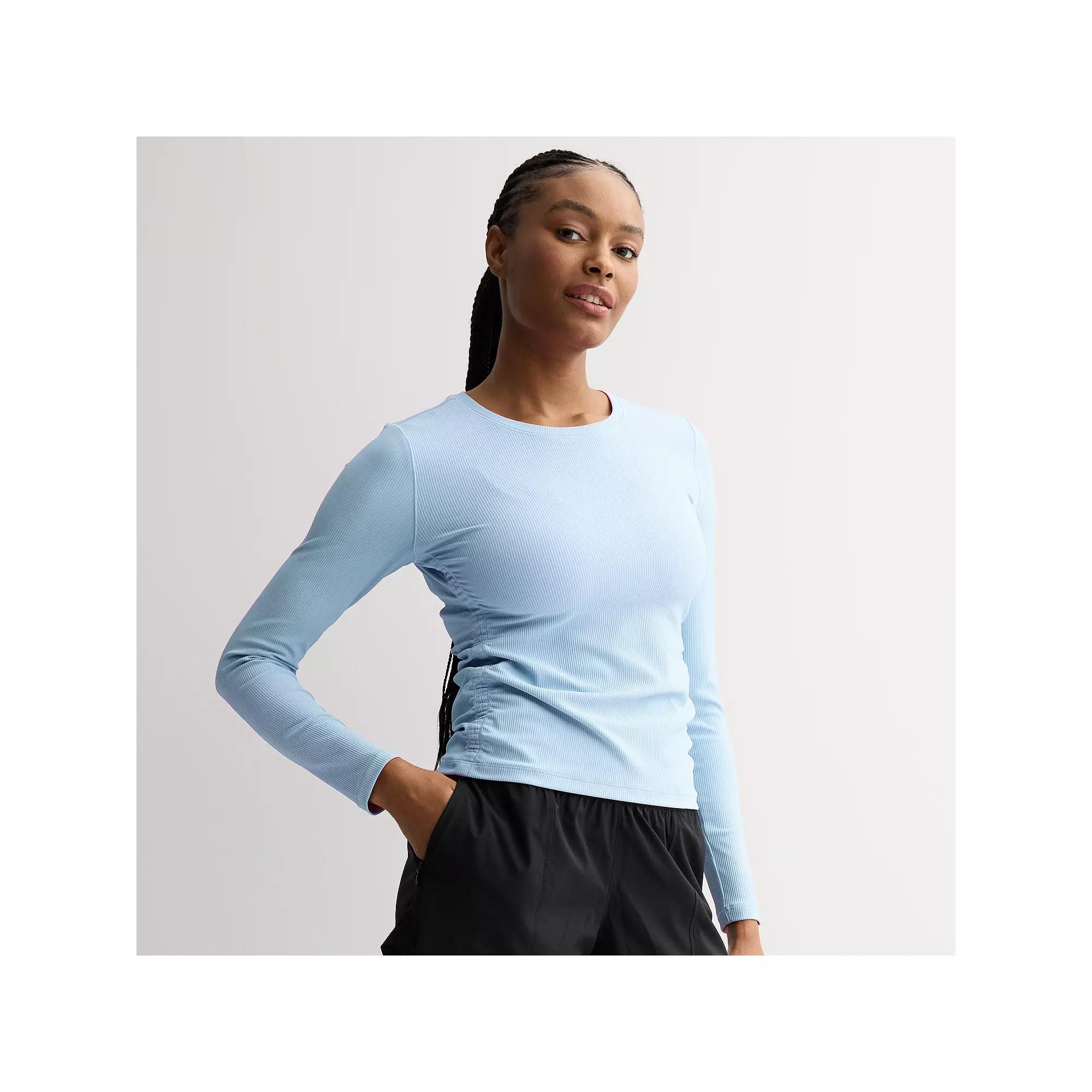 Women's Tek Gear® Shirred Rib Long Sleeve Top, Size: Small, Baron River Product Image