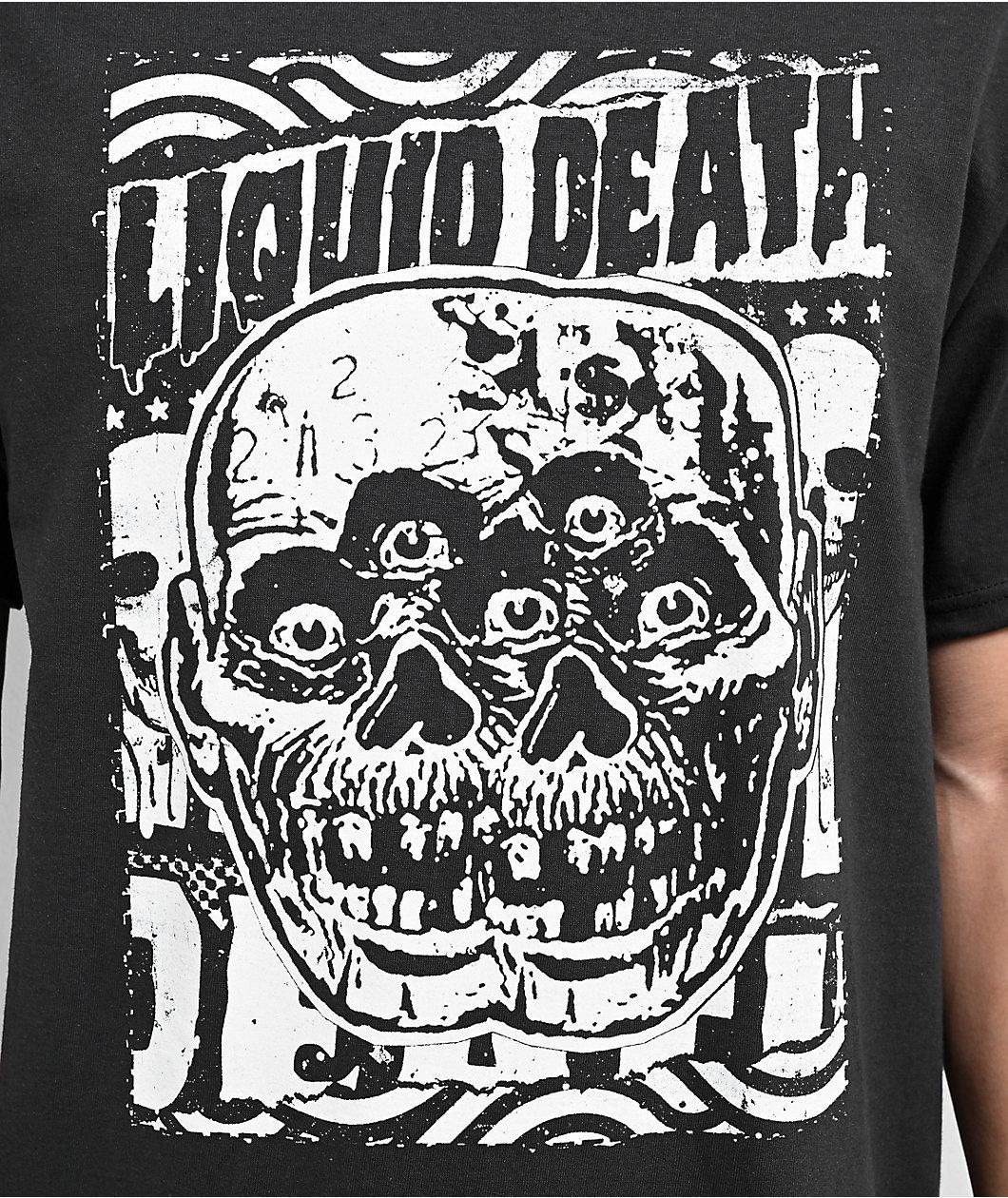 Liquid Death Dead Head Black Wash T-Shirt Product Image