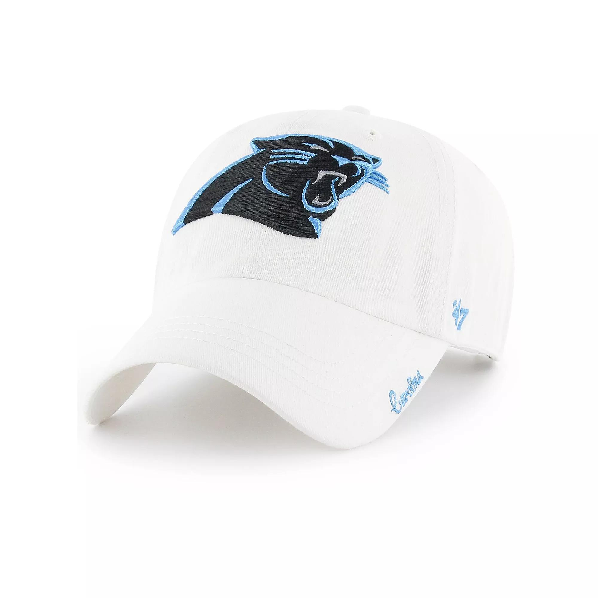 Women's '47 White Carolina Panthers Miata Clean Up Logo Adjustable Hat Product Image