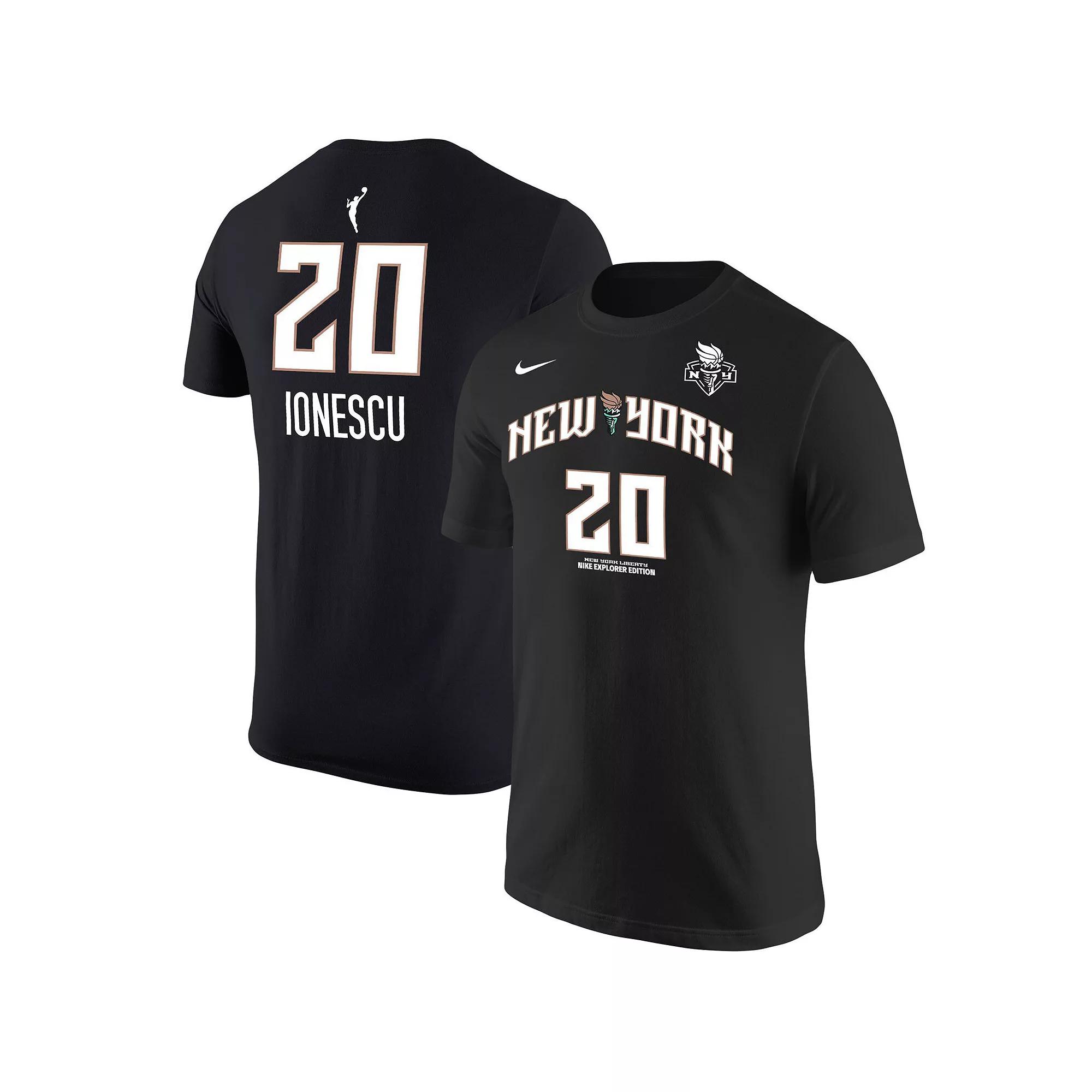 Men's Nike Sabrina Ionescu Black New York Liberty Explorer Edition Name & Number T-Shirt, Adult Unisex,  Product Image