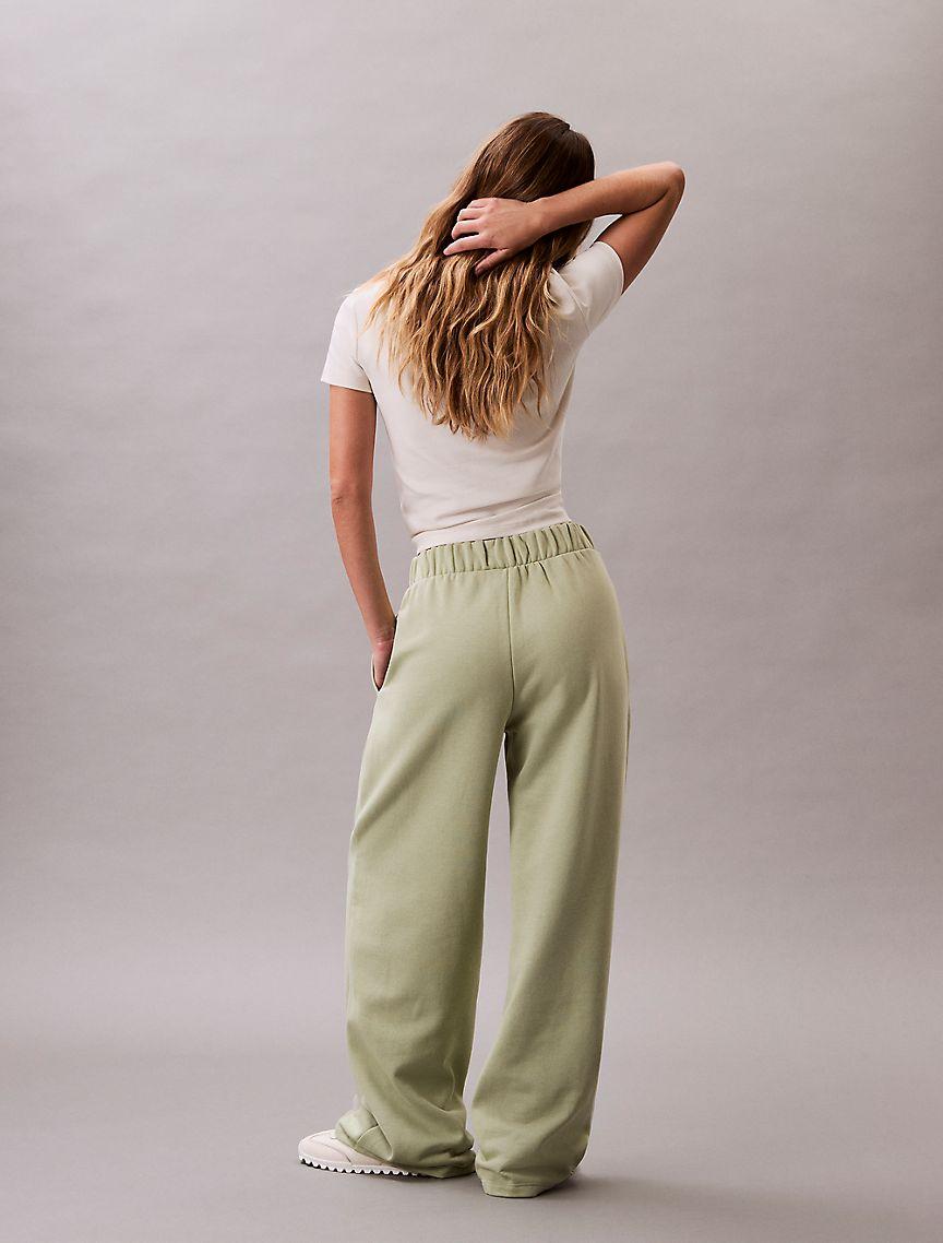 Fleece Logo Patch Wide Leg Pants Product Image
