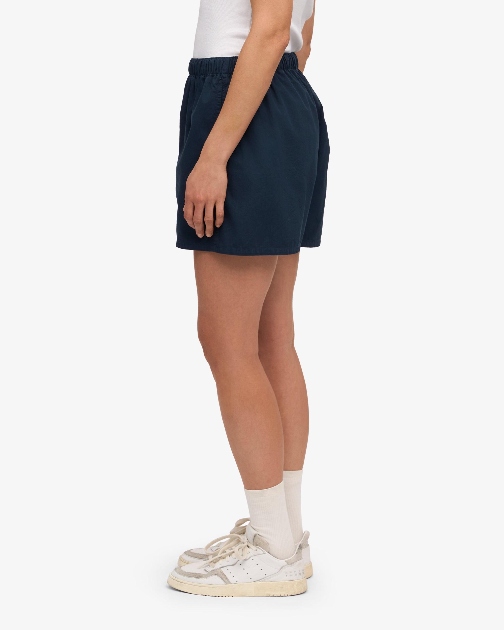 Women Organic Twill Shorts - Navy Blue Product Image