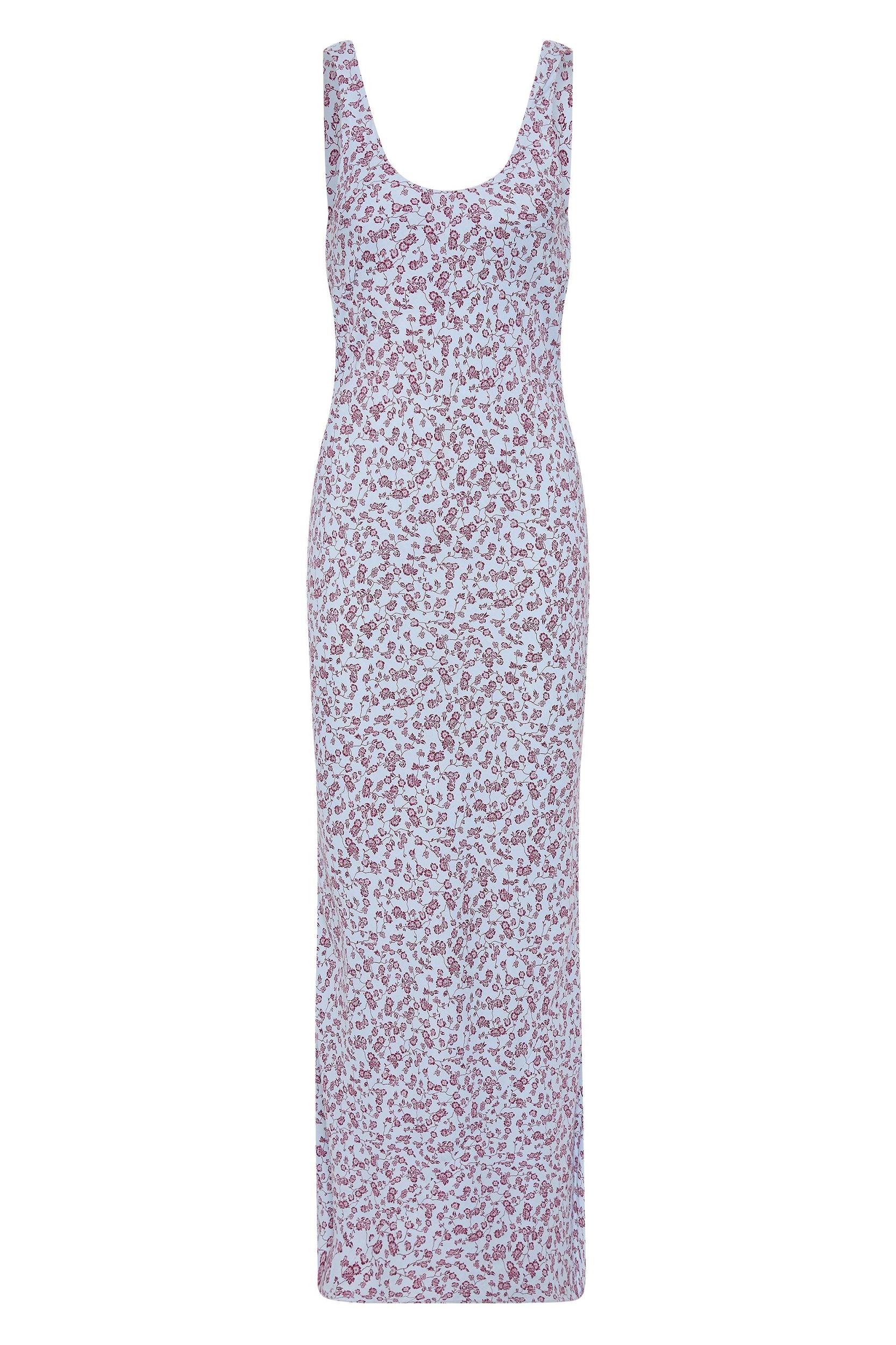 Olivia Maxi Dress Amaryllis Floral Blue - Final Sale Product Image