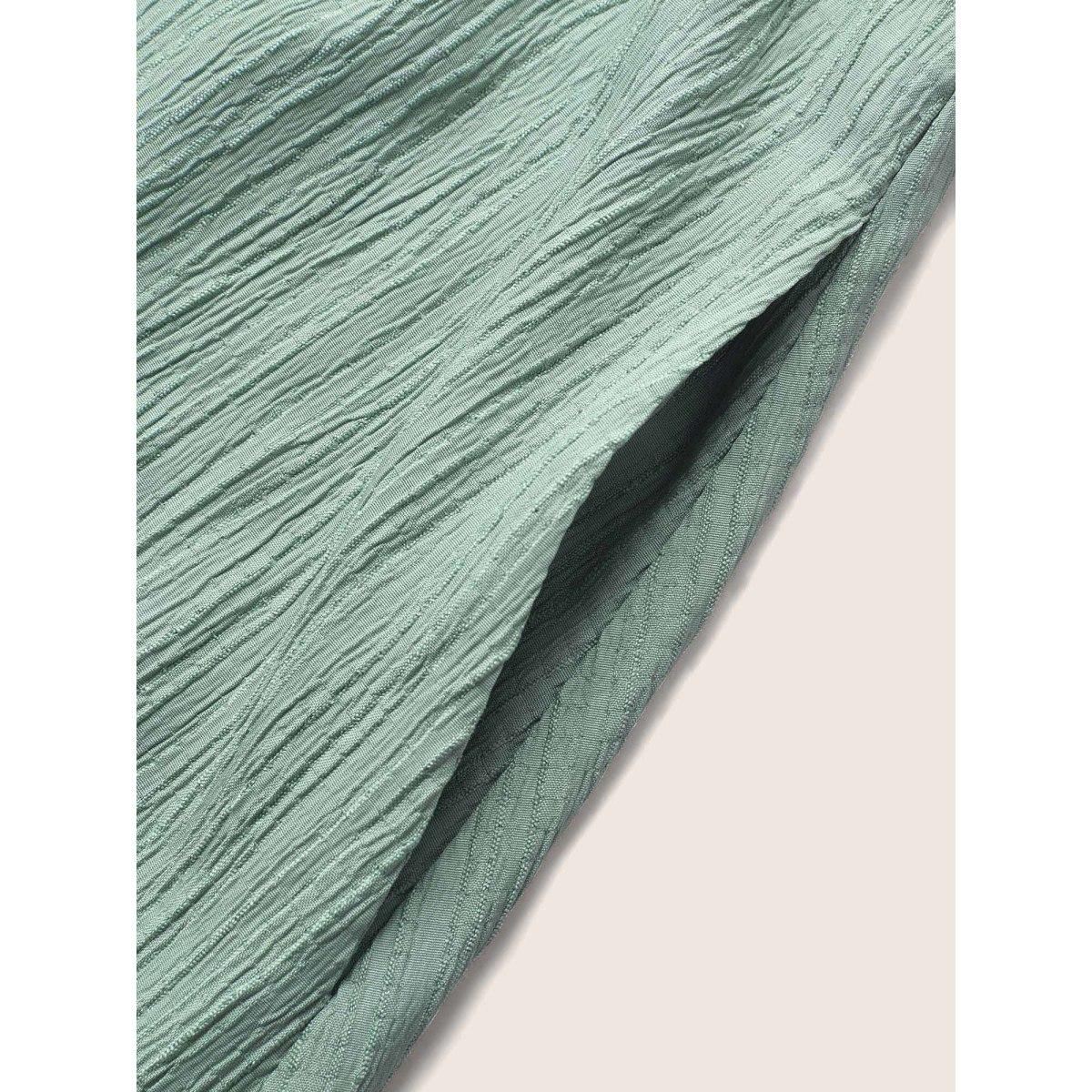 Plus Size Texture Lace Trim Belted Cami Dress Mint Women Resort Woven ribbon&lace trim V-neck Sleeveless Curvy BloomChic 18-20/2X Product Image