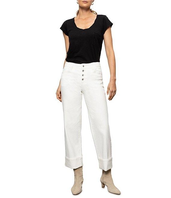 Sanctuary Luna Button Fly Cuffed Crop Denim Jeans Product Image
