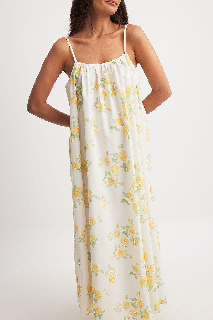 Flowy Cotton Midi Dress Flower Product Image