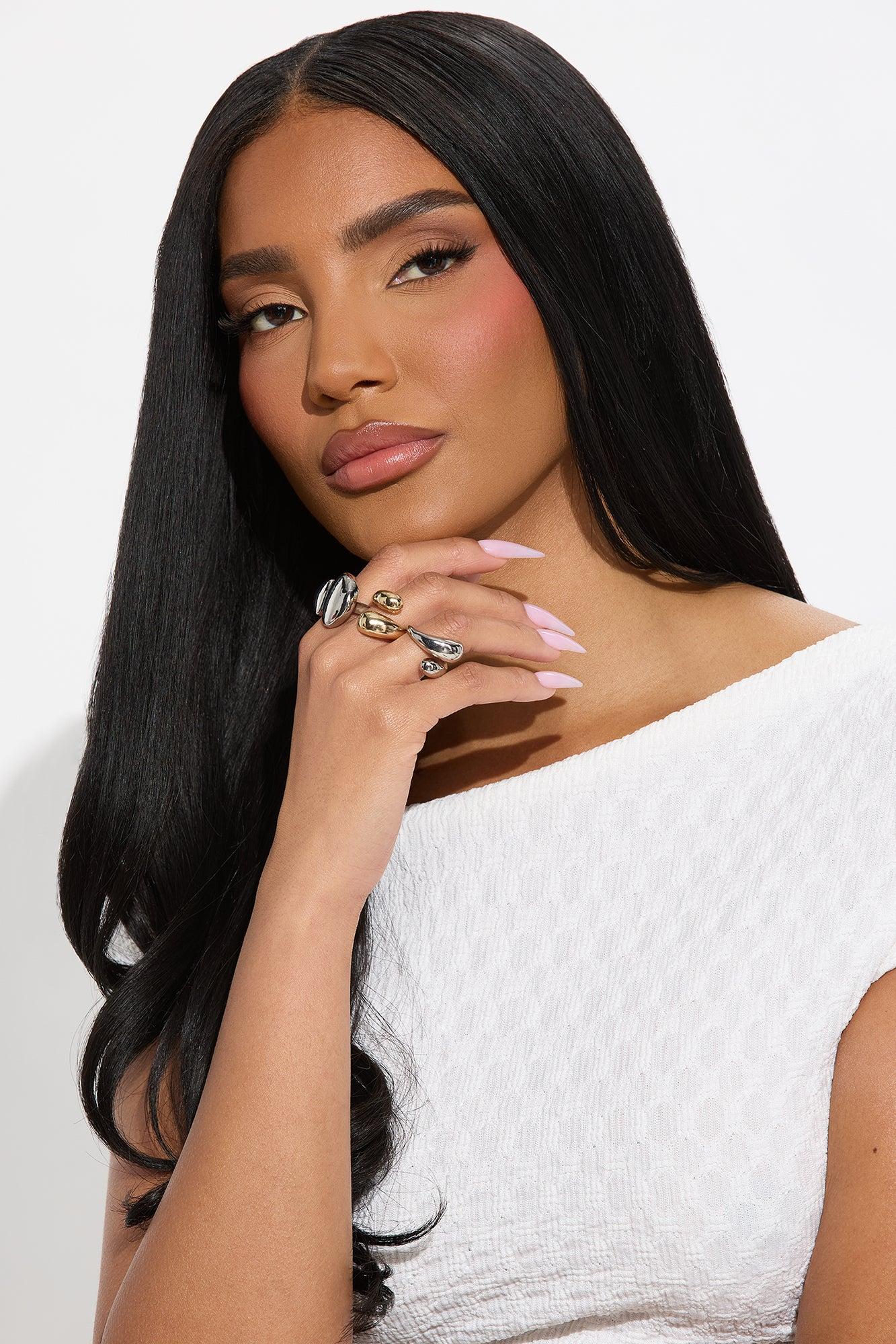 Across The Universe Geometric 3 Piece Ring Set - Multi Color Product Image