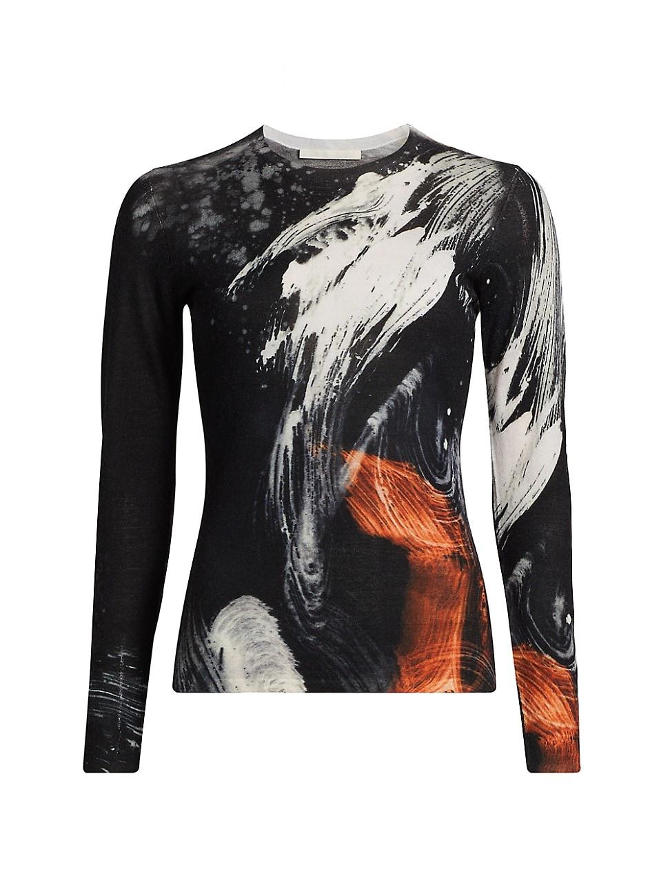 Womens Brushstroke Merino Wool Sweater Product Image