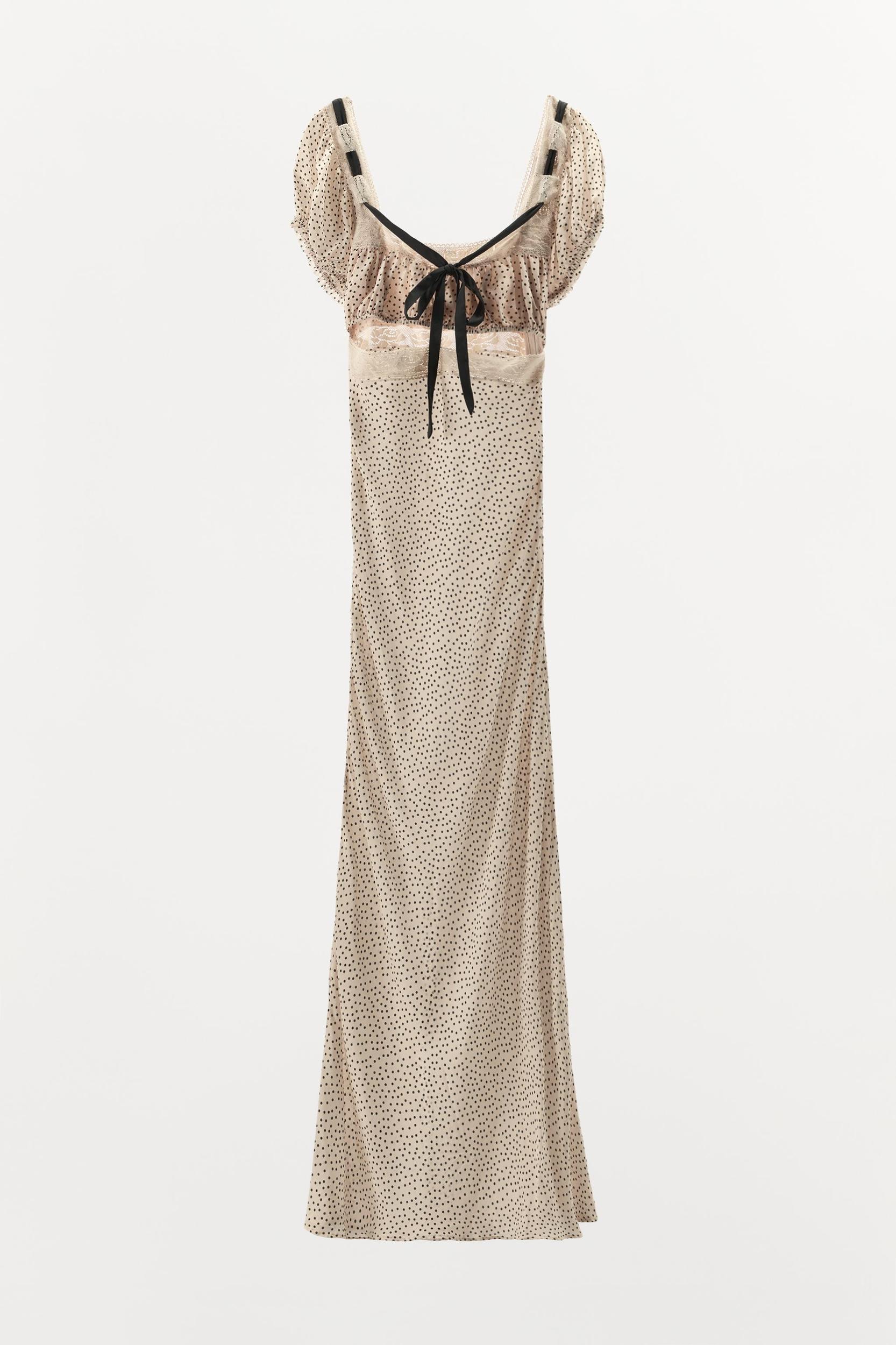 POLKA DOT DRESS WITH CONTRAST TIE Product Image