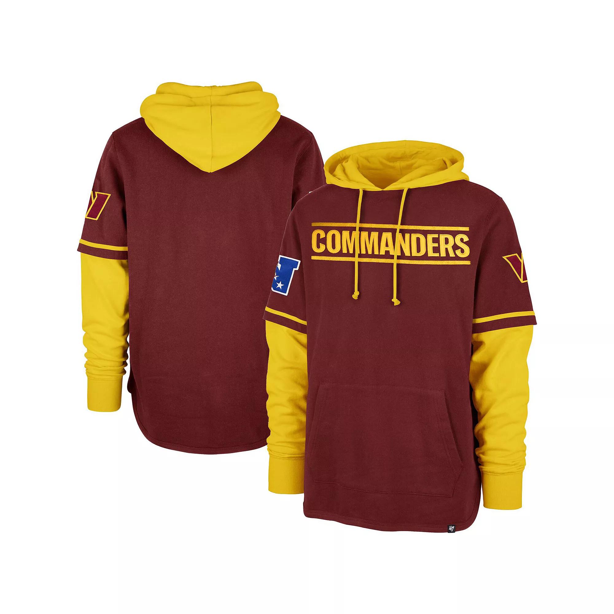 Men's '47 Burgundy Washington Commanders Shortstop Pullover Hoodie, Size: Large, Wft Med Re Product Image