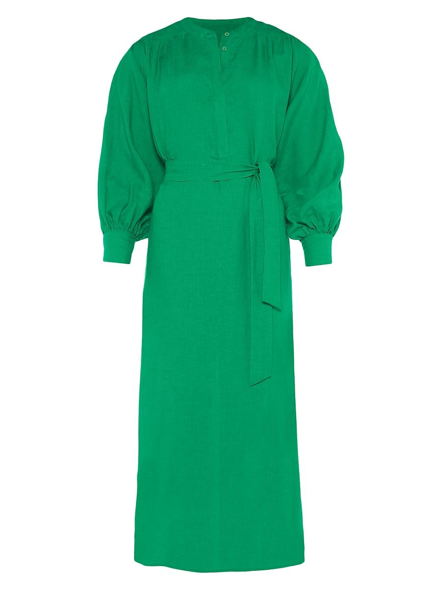 Womens Aime Blouson-Sleeve Shirtdress Product Image