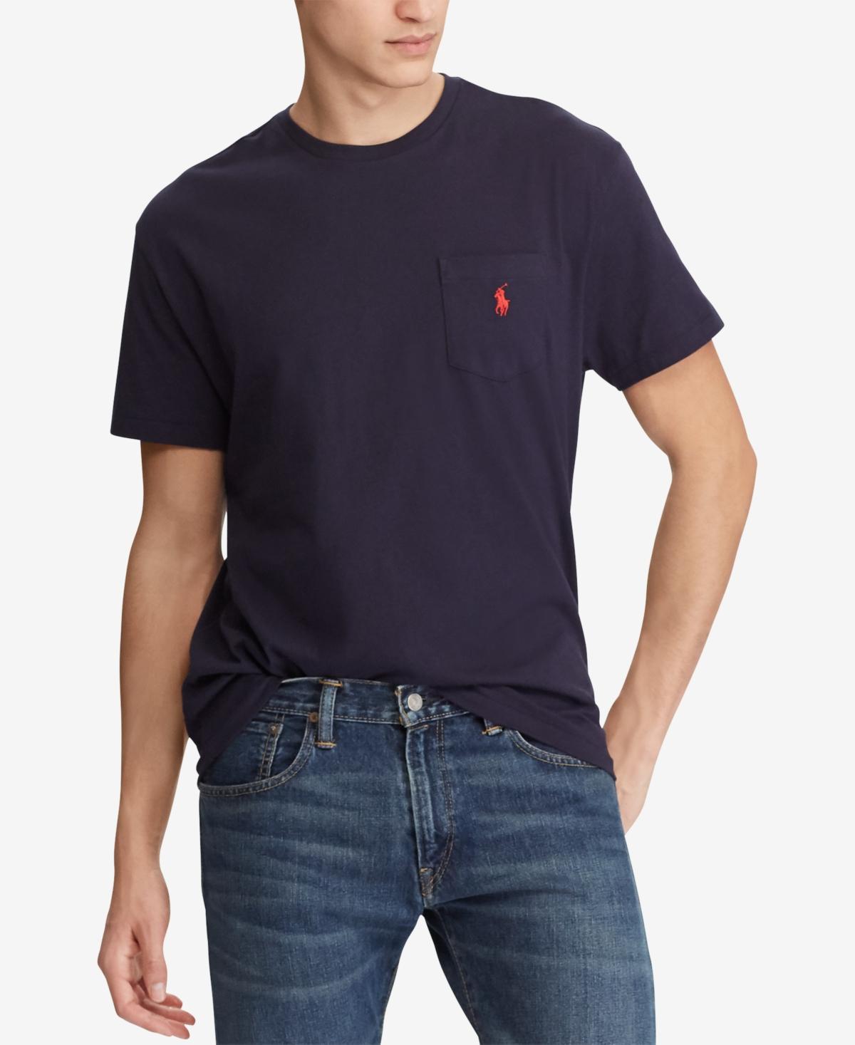 POLO RALPH LAUREN Slim-fit Logo-embroidered Cotton-jersey T-shirt In Navy Product Image
