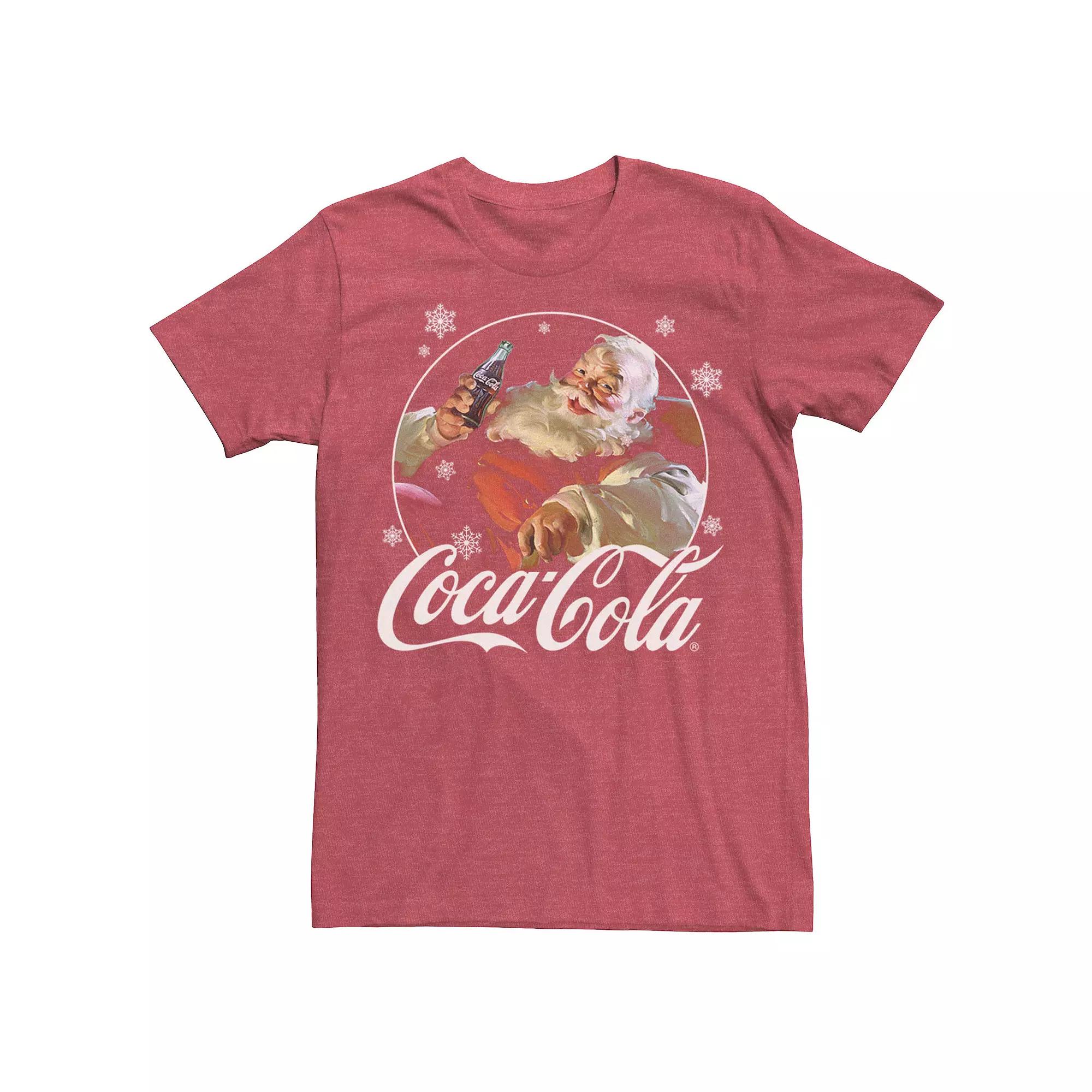 Men's Coca Cola Santa Retro Christmas Logo Tee,  Product Image