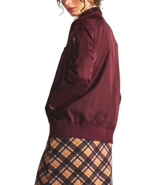 Members Only Women's Satin Bomber Jacket in Dark Green at Nordstrom, Size Large Product Image