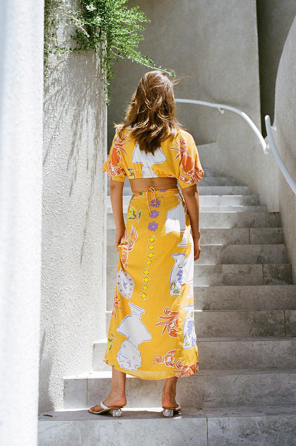 Leonie Wrap Top - Ciao Yellow Product Image