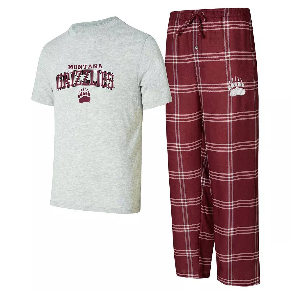 Men's Concepts Sport Montana Grizzlies T-Shirt & Pants Sleep Set, Size: 3XL, Mon Red Product Image