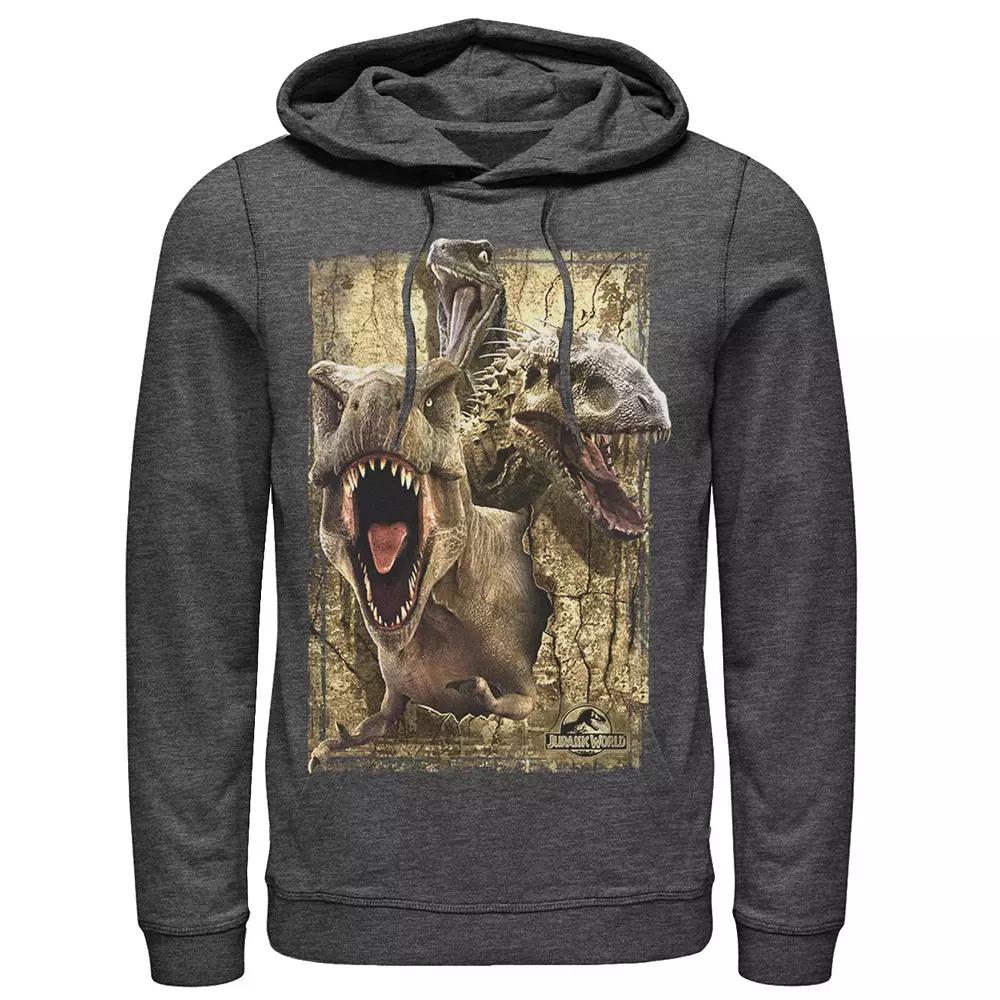 Men's Jurassic World T-Rex Indominus Rex & Raptor Hoodie,  Product Image