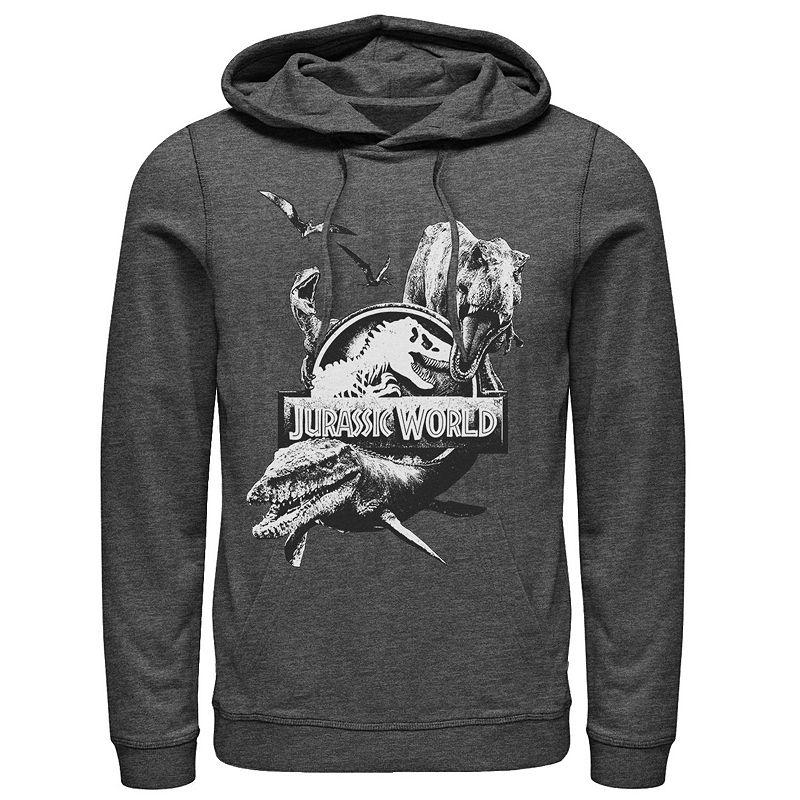 Men's Jurassic World Two Dino Collage Grunge Logo Hoodie,  Product Image