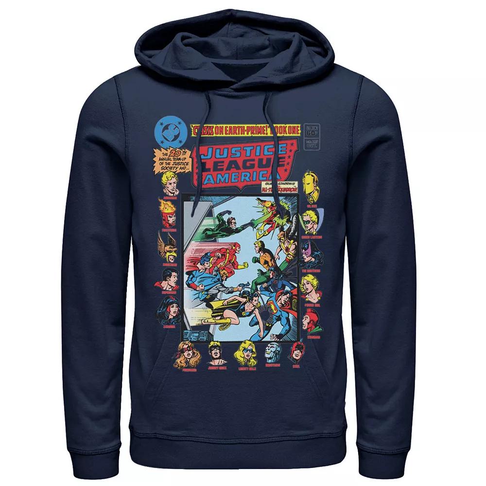 Men's Justice League Crisis On Earth Vintage Cover Hoodie,  Product Image