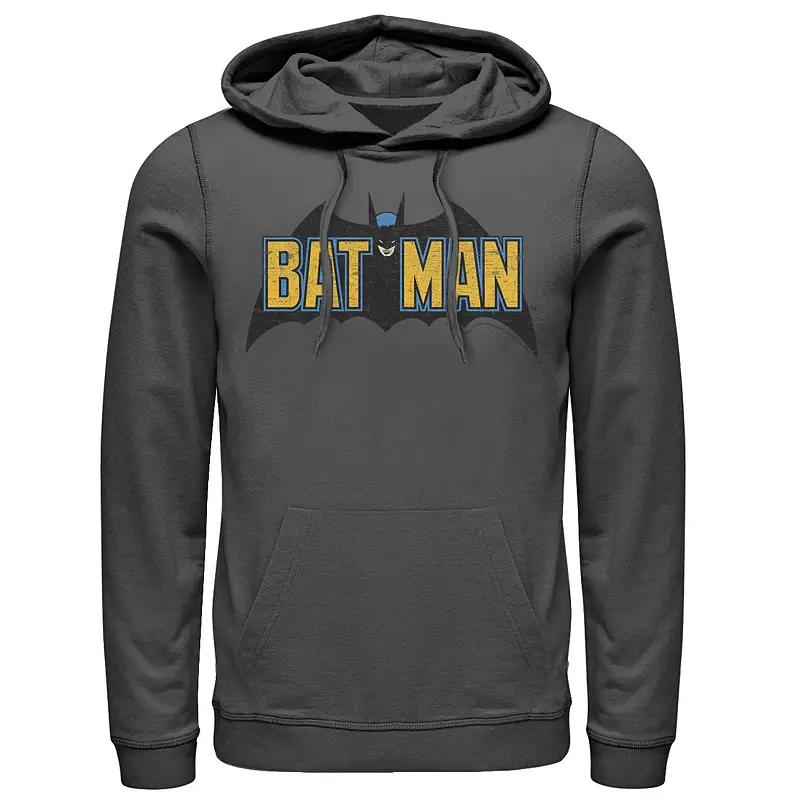 Men's DC Comics Batman Distressed Vintage Text Logo Hoodie,  Product Image
