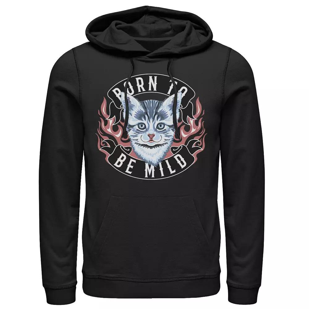 Men's Born To Be Mild Kitten Flame Portrait Hoodie,  Product Image