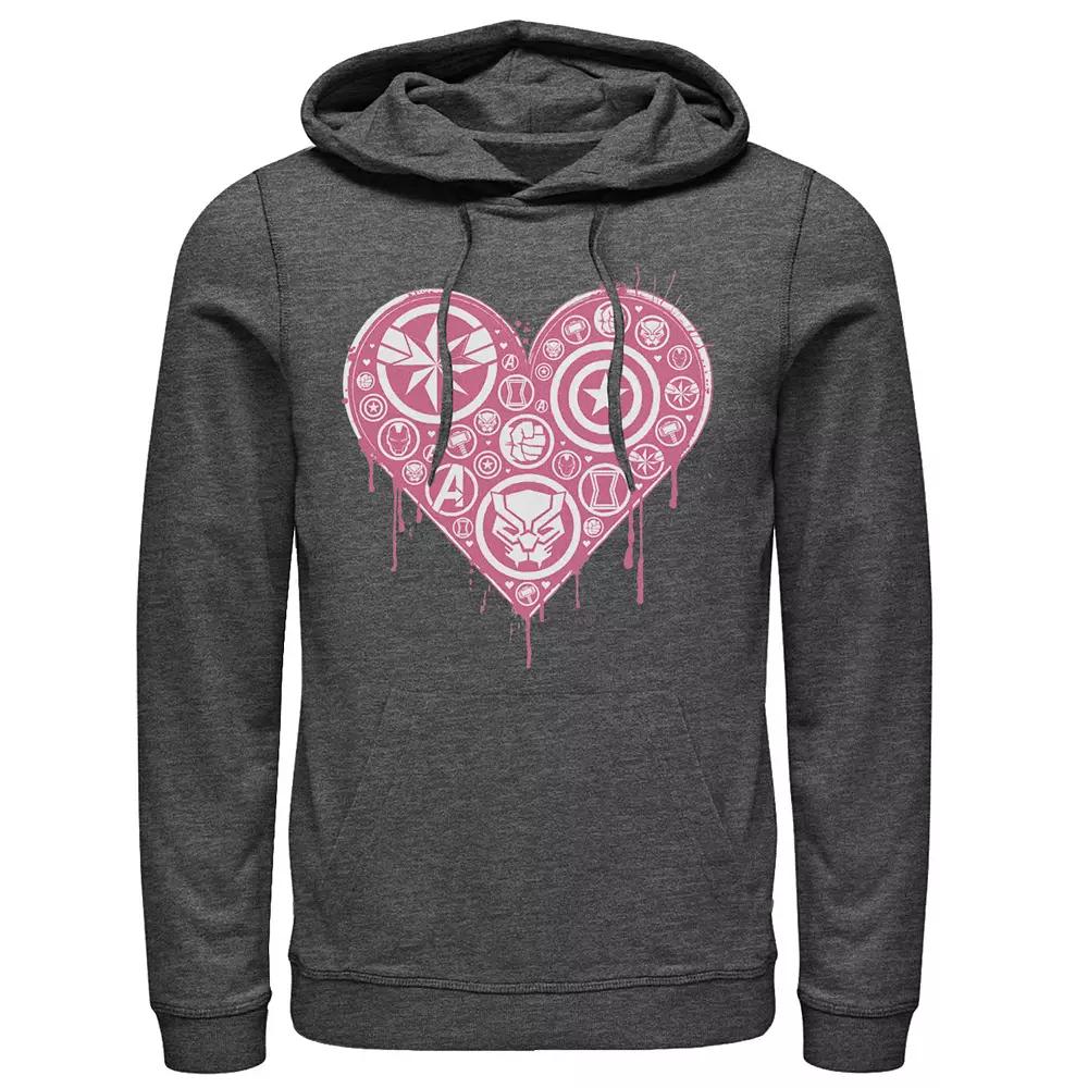 Men's Marvel Group Shot Logo Filled Heart Hoodie,  Product Image