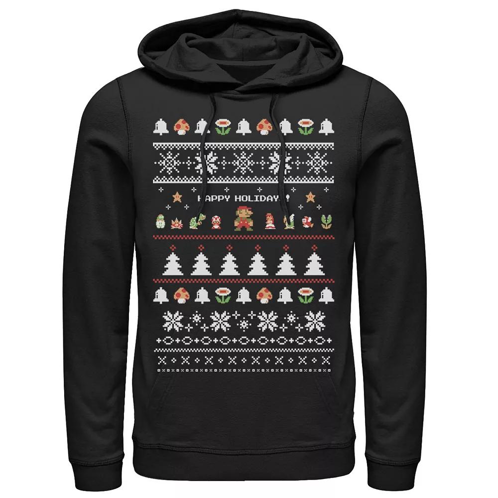 Men's Nintendo Super Mario Characters Group Ugly Christmas Hoodie,  Product Image