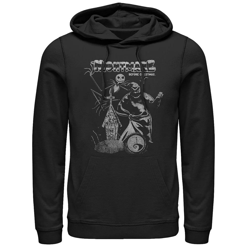Disney's The Nightmare Before Christmas Vintage Poster Men's Graphic Hoodie, Size: Medium, Black Product Image