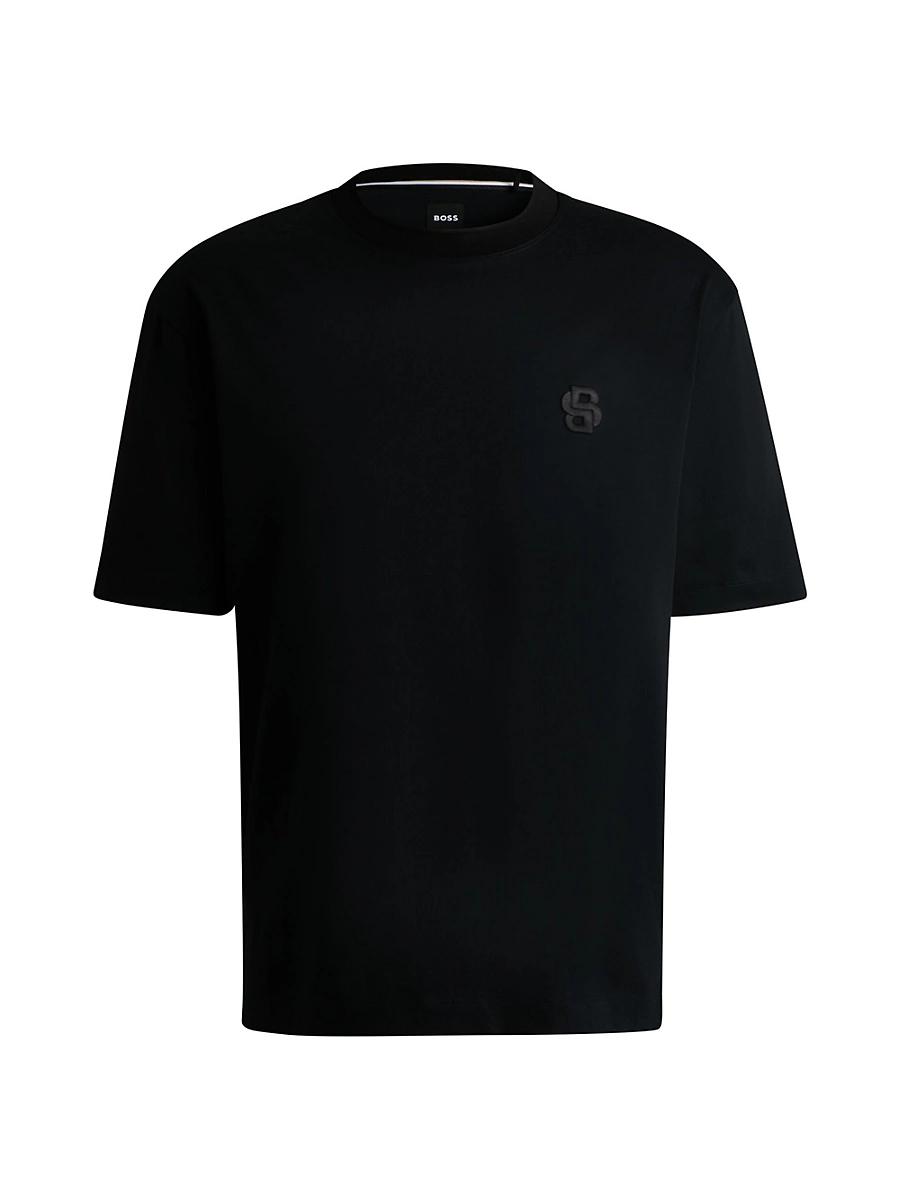 Mens Mercerized-Cotton T-Shirt with Double B Monogram Product Image