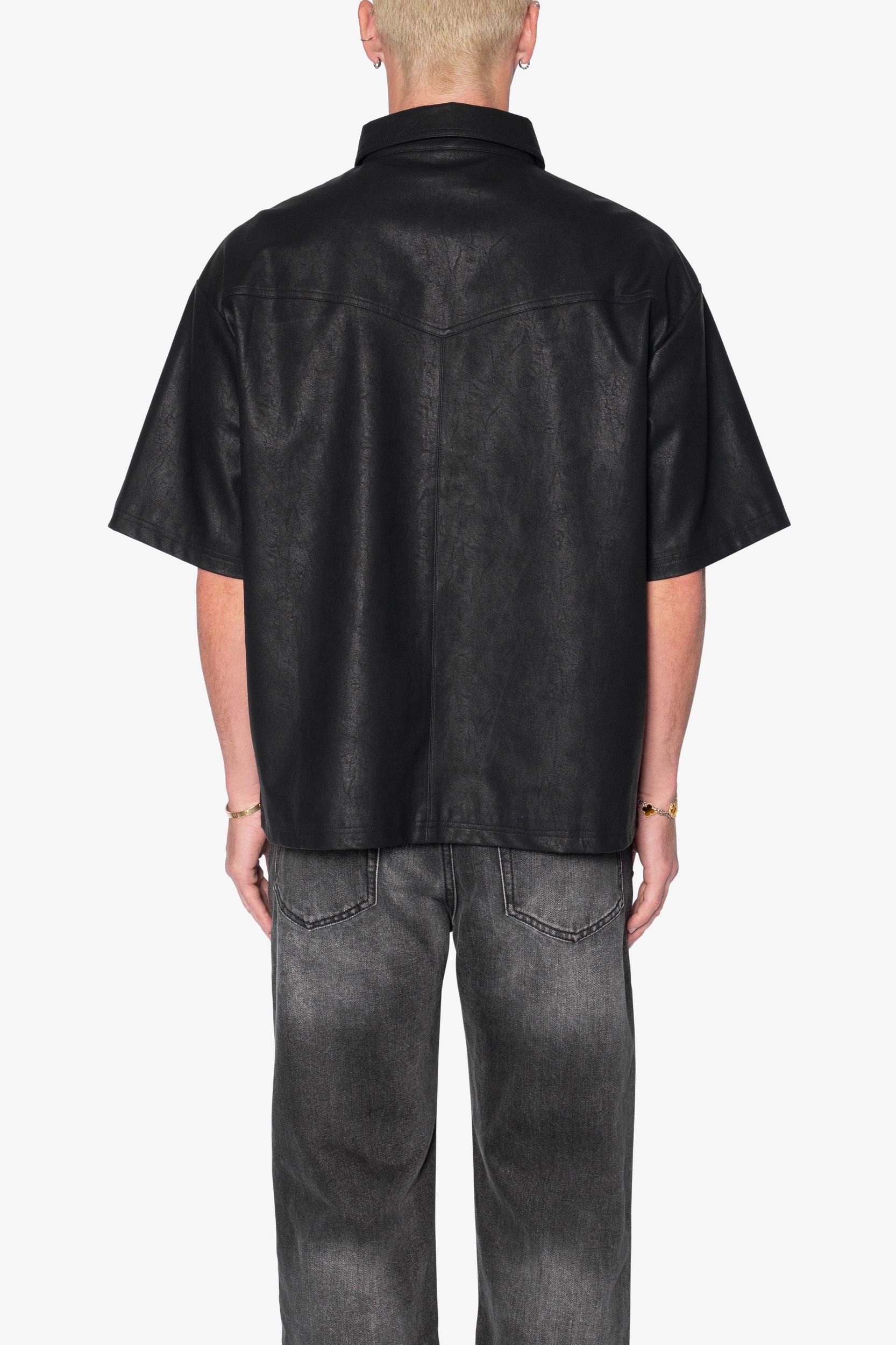 Leather S/S Shirt - Black Product Image