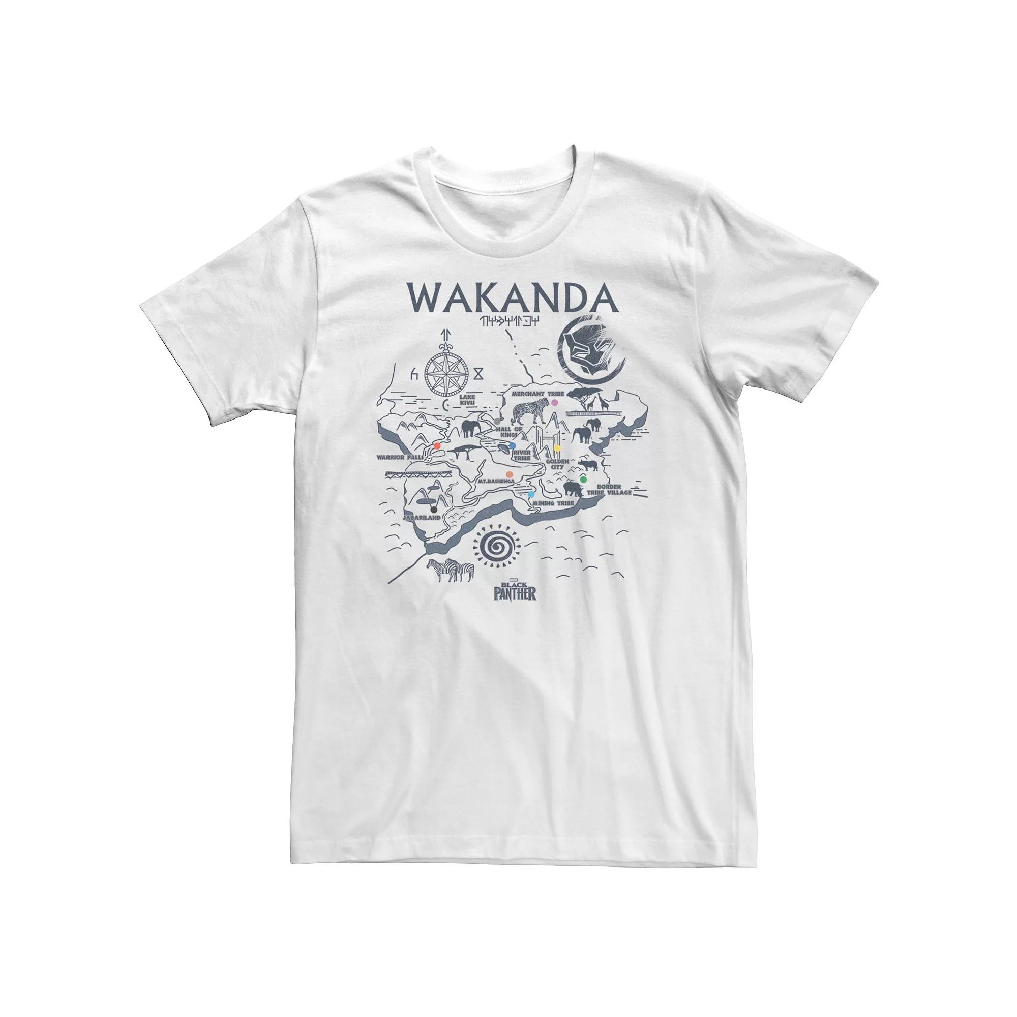 Big & Tall Marvel Black Panther Kingdom of Wakanda Map Tee, Men's,  Product Image