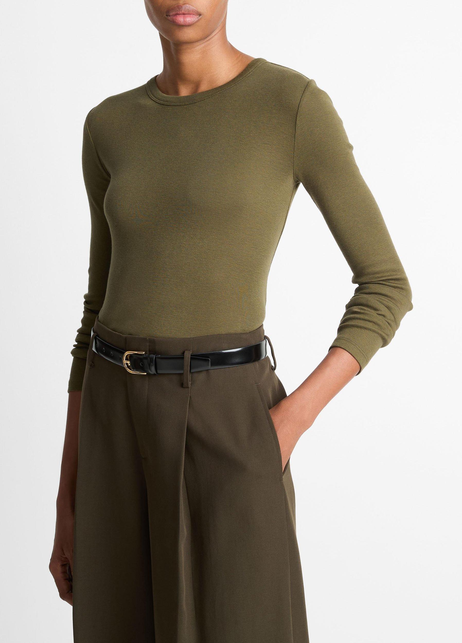 Essential Pima Cotton-Blend Long-Sleeve T-Shirt Product Image