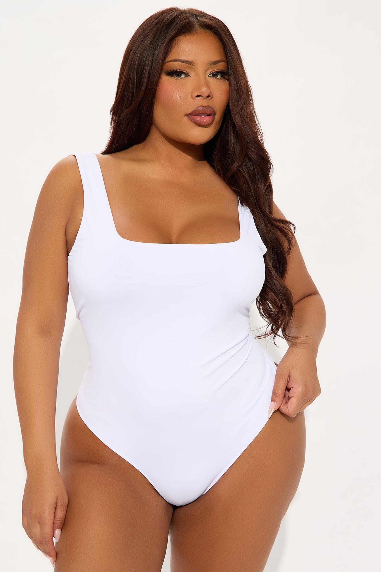 Back To Basic Double Lined Bodysuit - White Product Image