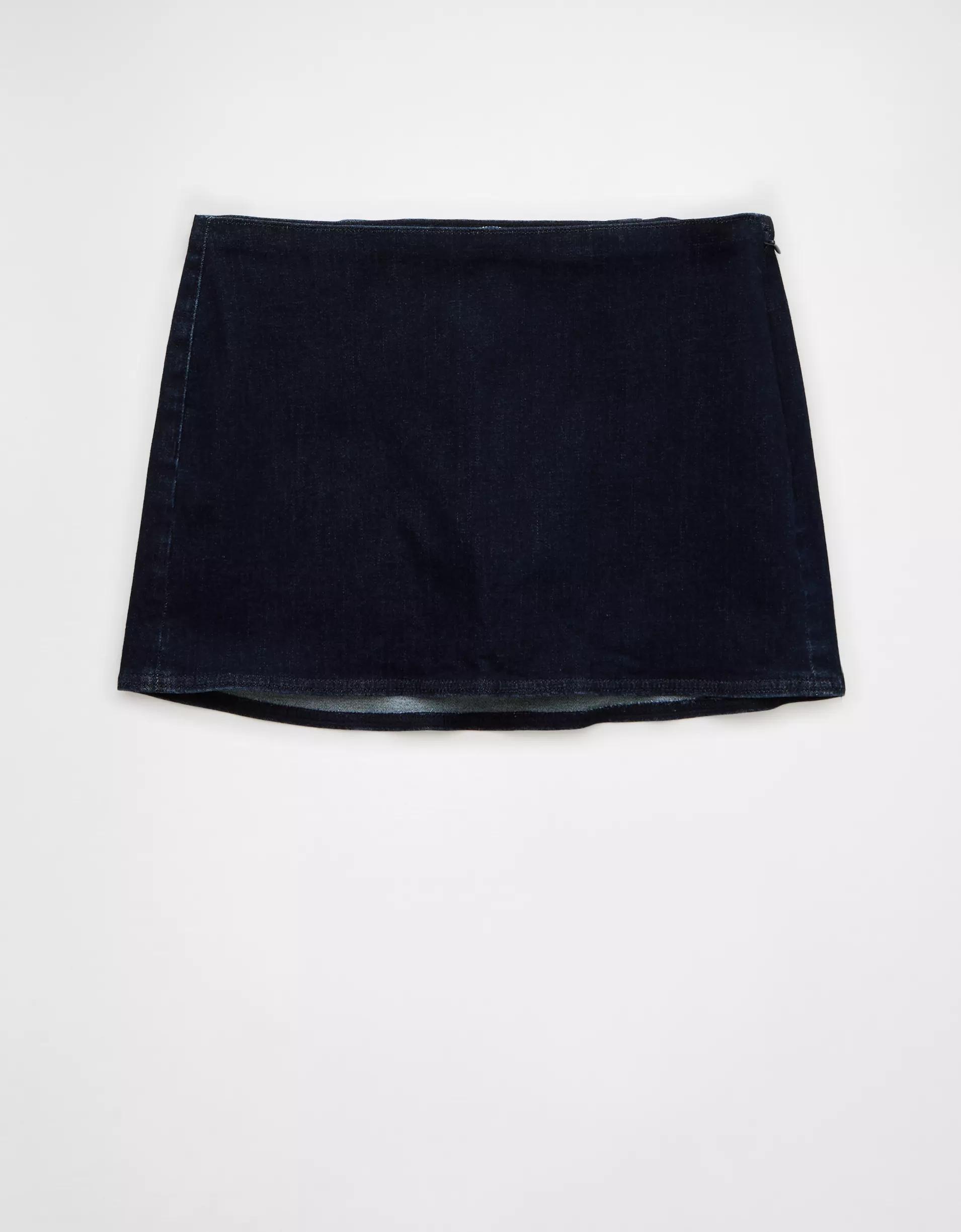 AE Next Level Low-Rise Denim Micro Skort Product Image
