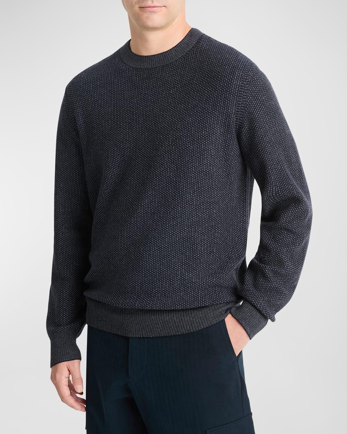 Mens Geo Jacquard Long-Sleeve Crewneck Sweater Product Image