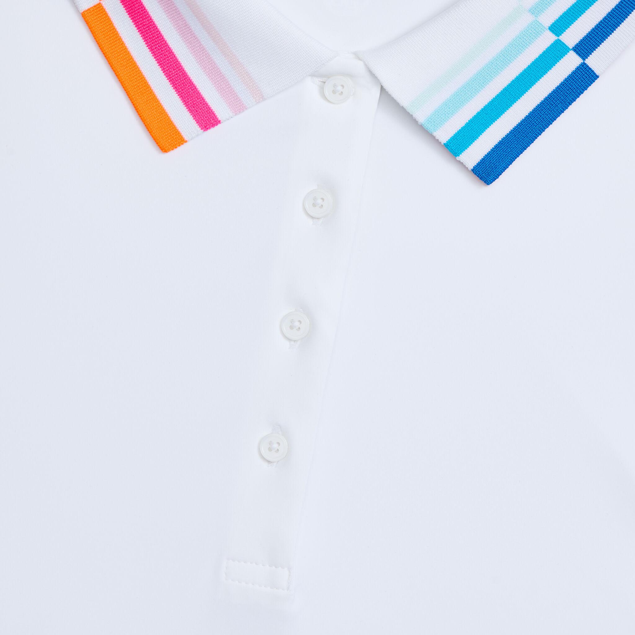 CONTRAST COLLAR SILKY TECH NYLON LONG SLEEVE POLO Product Image