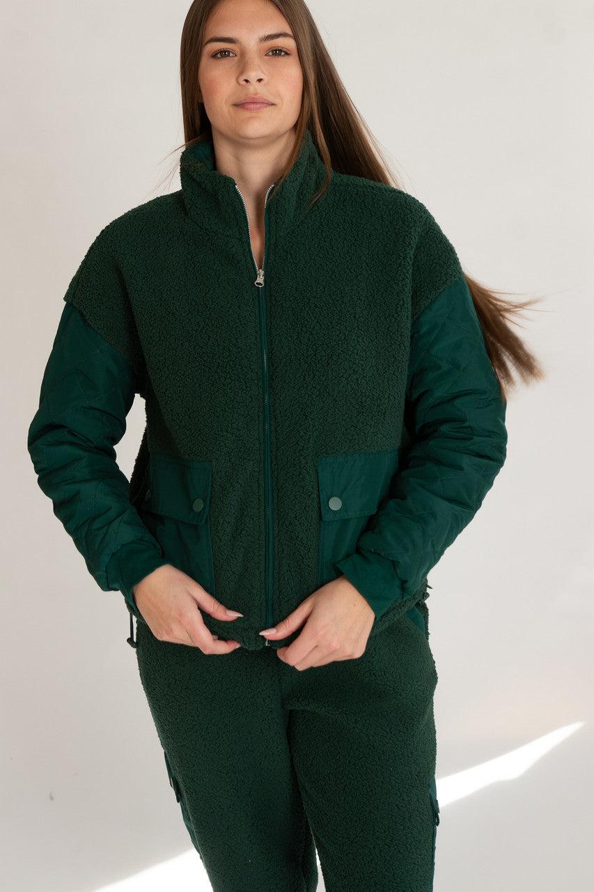 Quilted Sleeve Sherpa Jacket Product Image