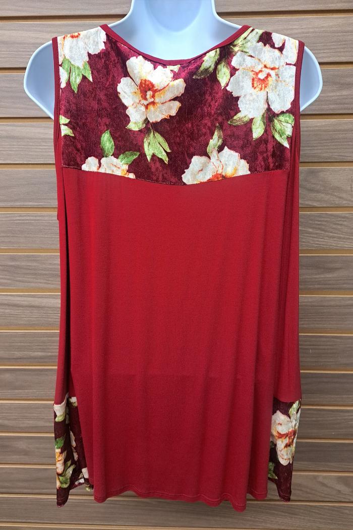Long sleeve cold shoulder floral top Product Image