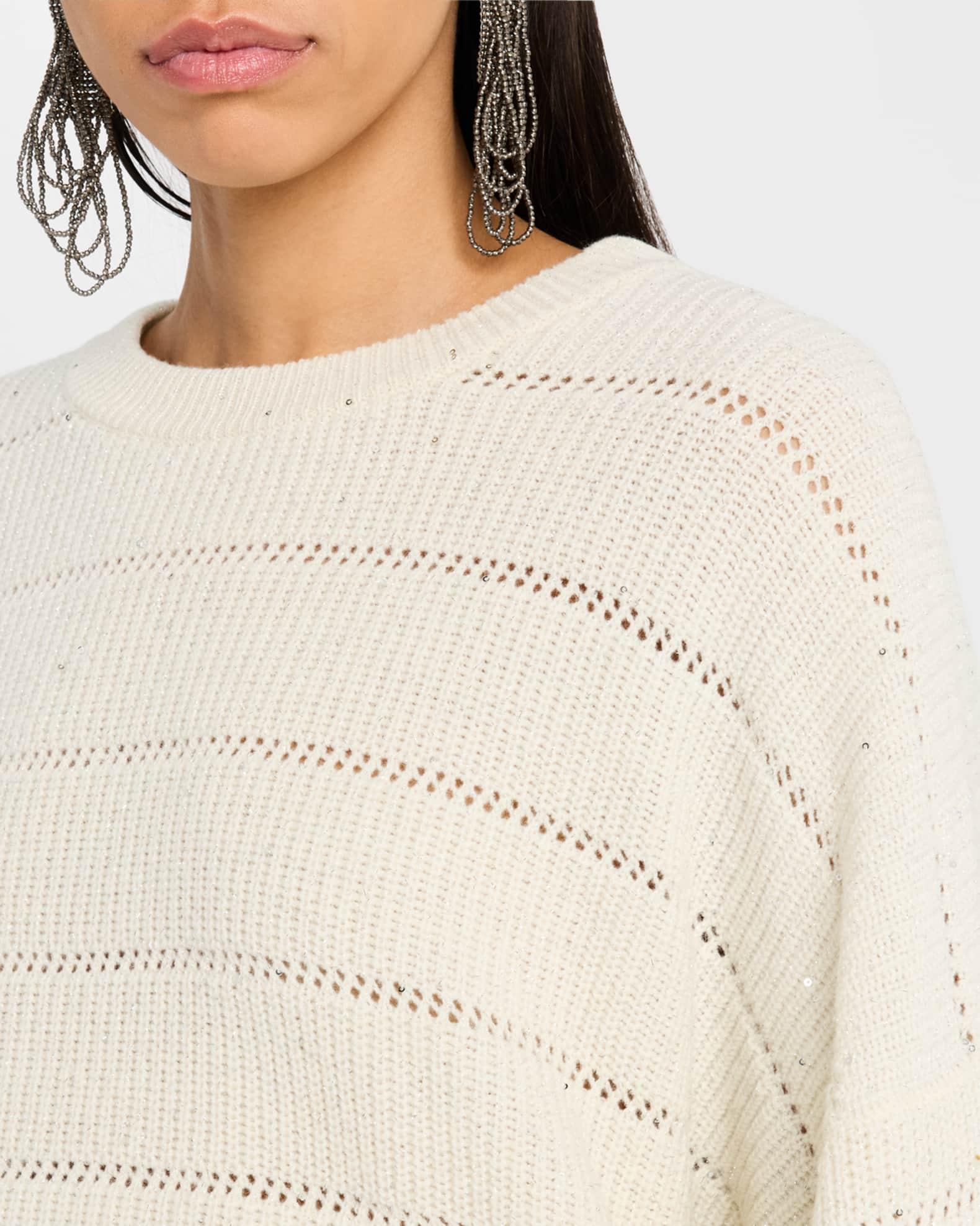 Mohair Open-Work Crewneck Sweater Product Image