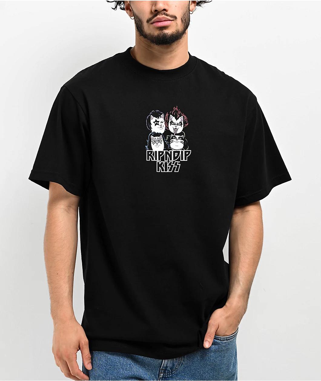 RIPNDIP x KISS Made For Lovin Black T-Shirt Product Image