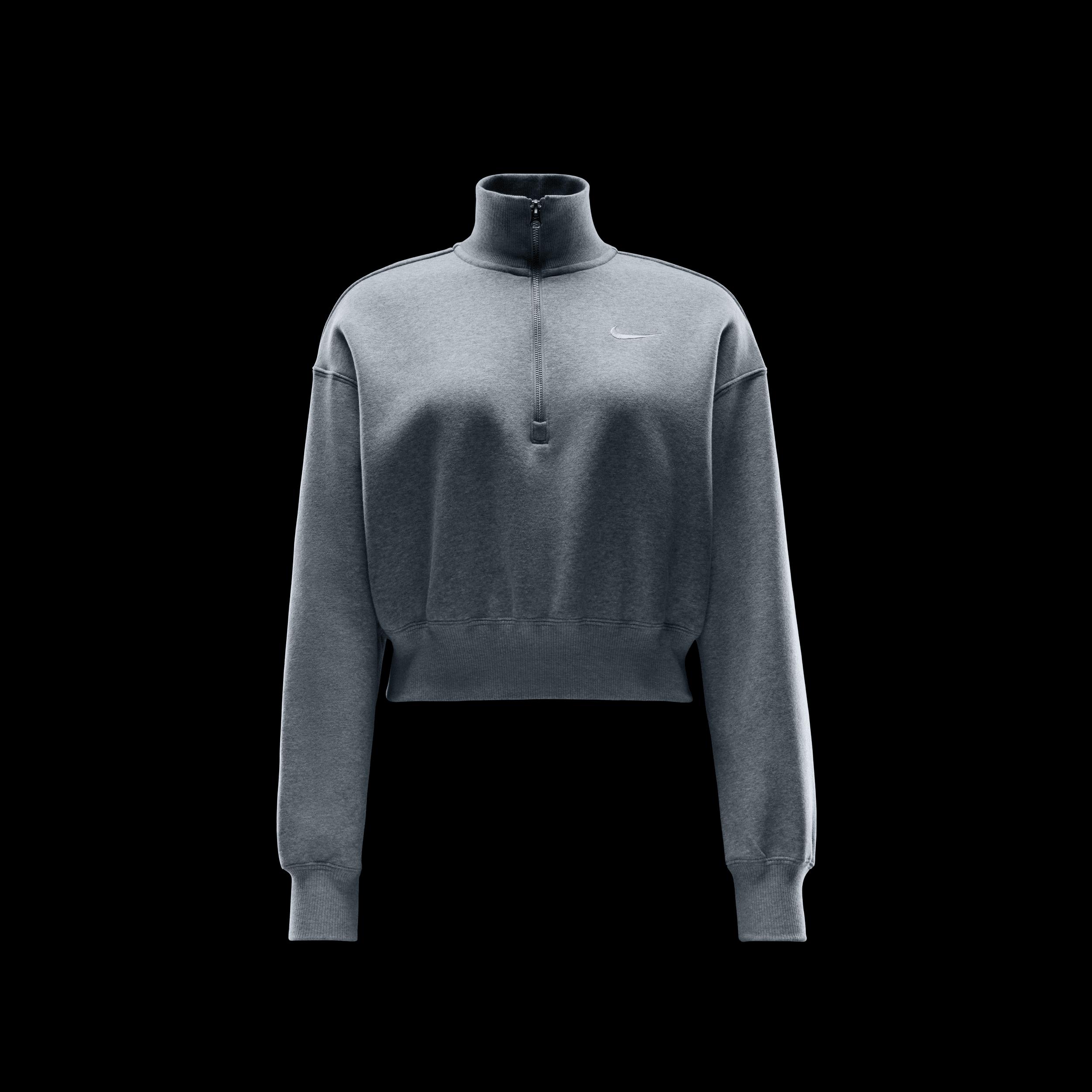Womens Nike Sportswear Phoenix Fleece 1/4-Zip Cropped Sweatshirt | DQ5767-063 Product Image