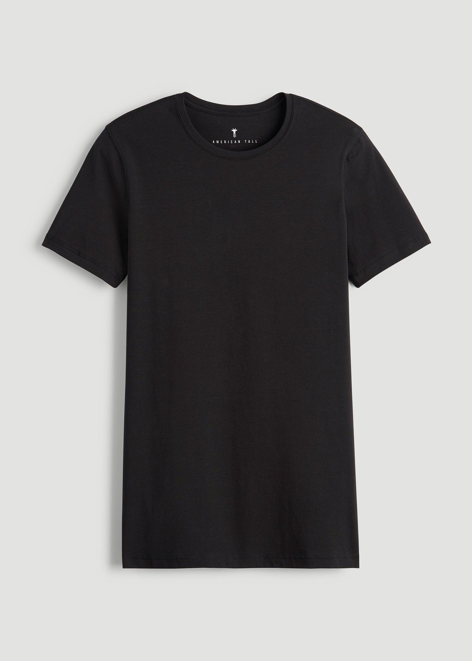 The Essential SLIM-FIT Crewneck Tee for Tall Men in Black Male Product Image