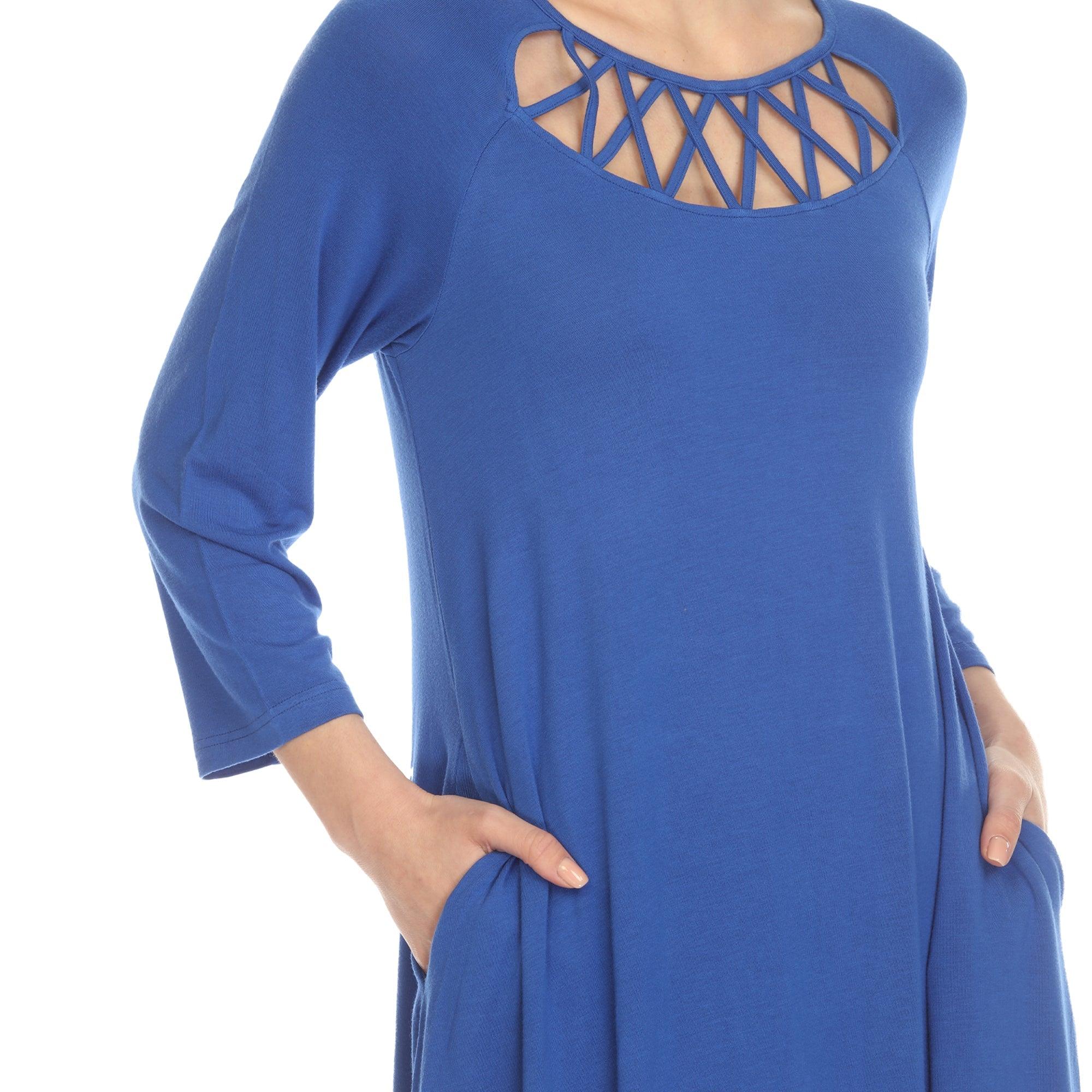 Criss Cross Neckline Swing Midi Dress Product Image