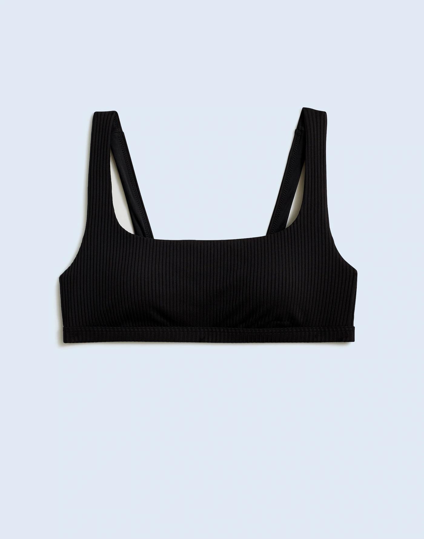 Ribbed Square-Neck Bikini Top Product Image